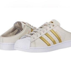 Adidas Women's Superstar Mule Sneakers - Bliss Gold Metallic Size 8.5